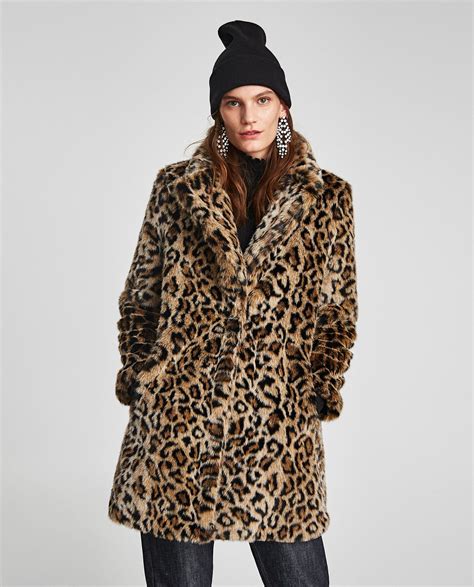 faux fur leopard coat womens|faux fur leopard coat zara.